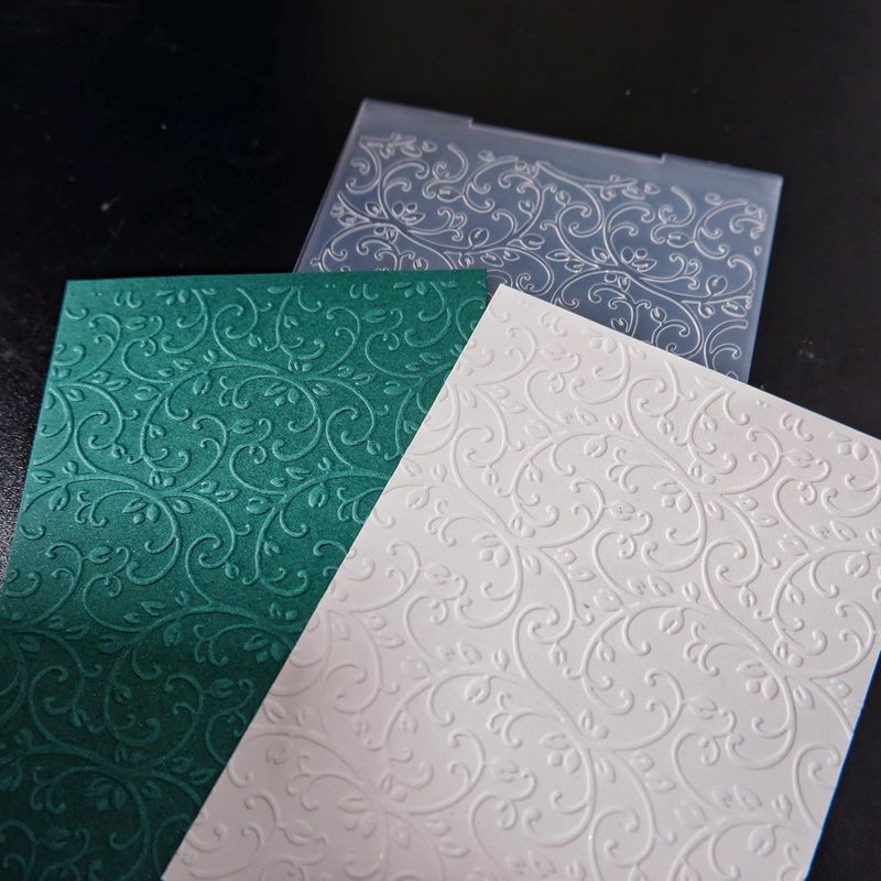 Arbuya Flourishes Swirl Plastic Embossing Folders for Card Making Lace Vine Embossing Folders for Scrapbooking Paper Crafting Decoration - Image 3